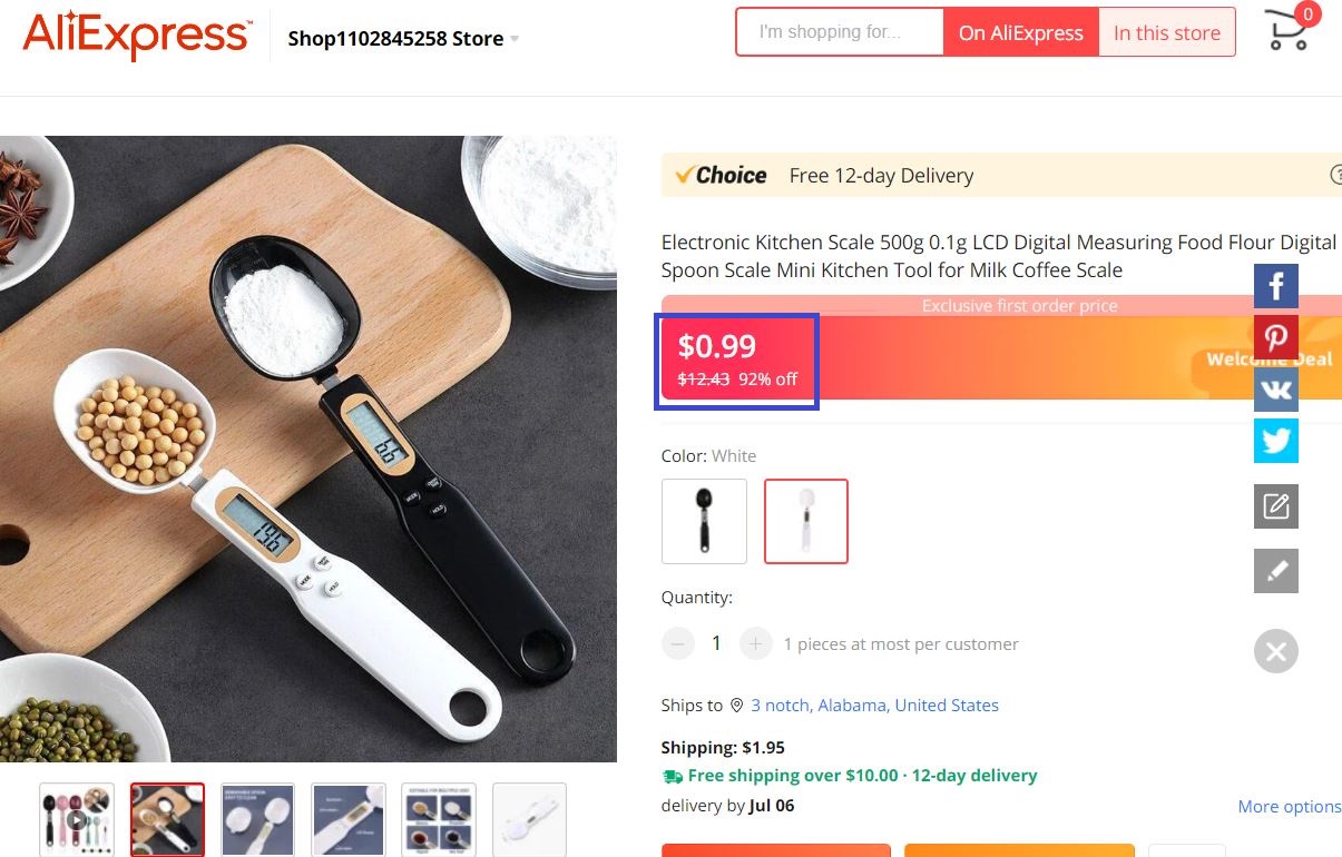 aliexpress digital spoon real price