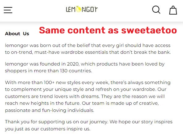 lemongor about us copied content sweataetoo