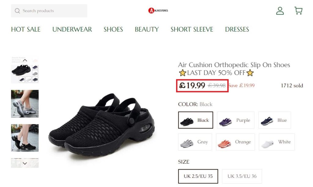 alikesale kentesh scam orthopedic cushion shoes fake price