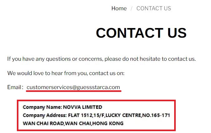 Guessstarca novva limited scam contact details