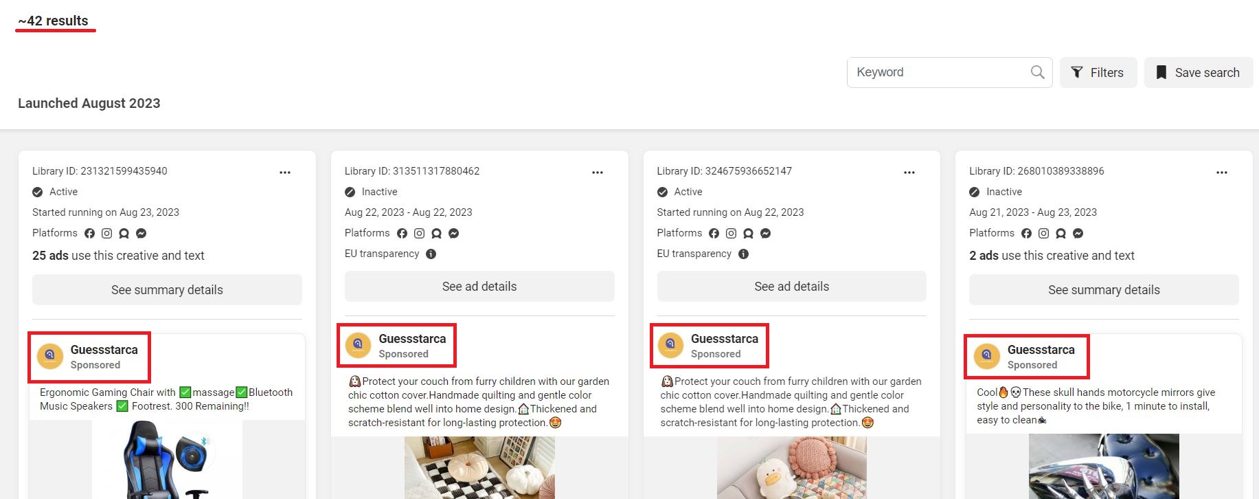 Guessstarca novva limited scam facebook ads