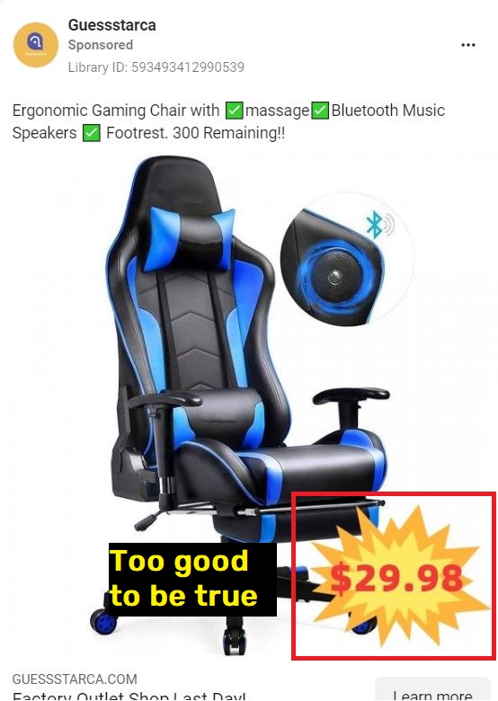 Guessstarca novva limited scam gaming chair fake price