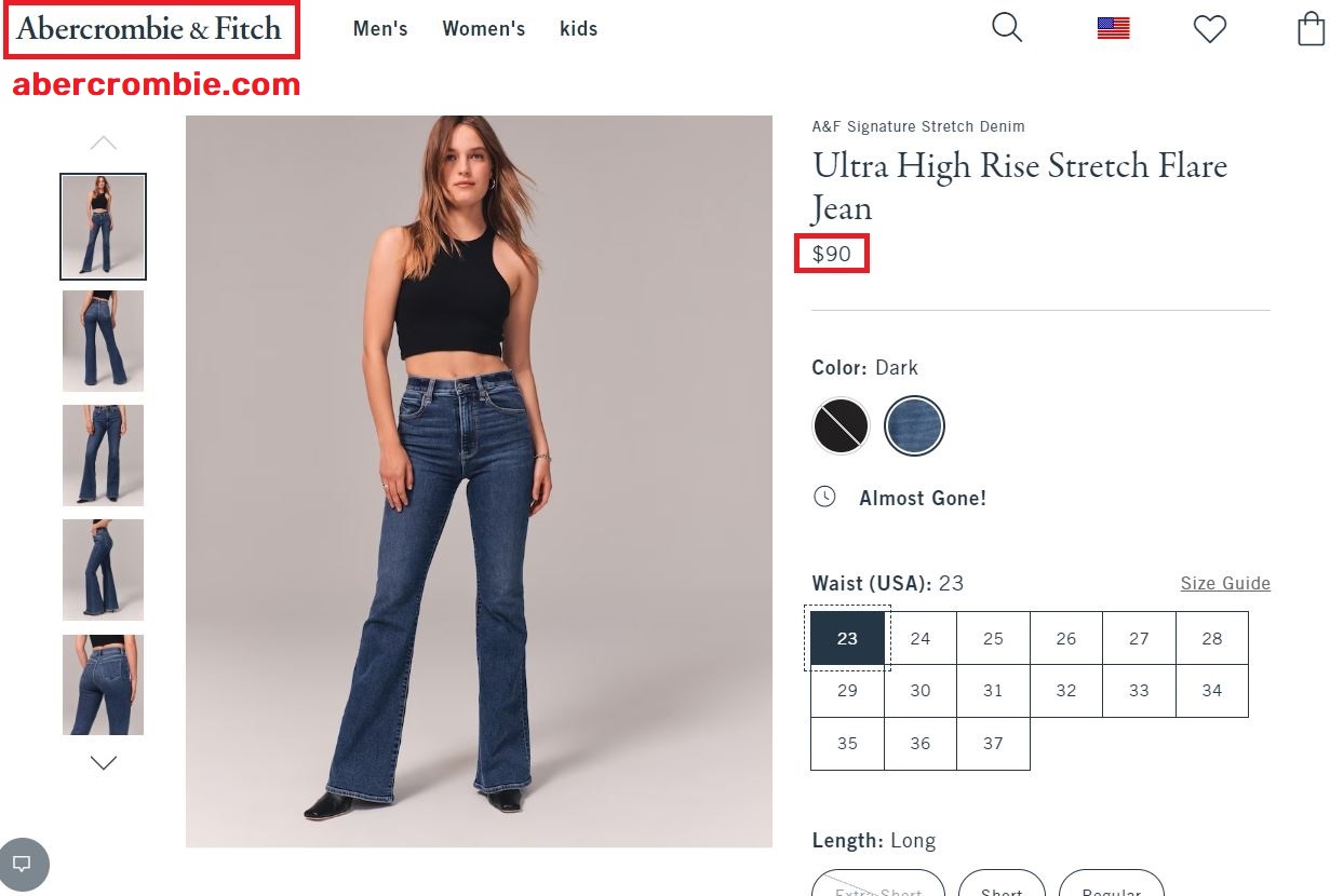 abercrombie and fitch stretch flare jeans