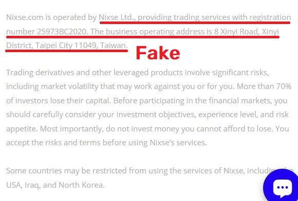 nixse scam fake company registration information