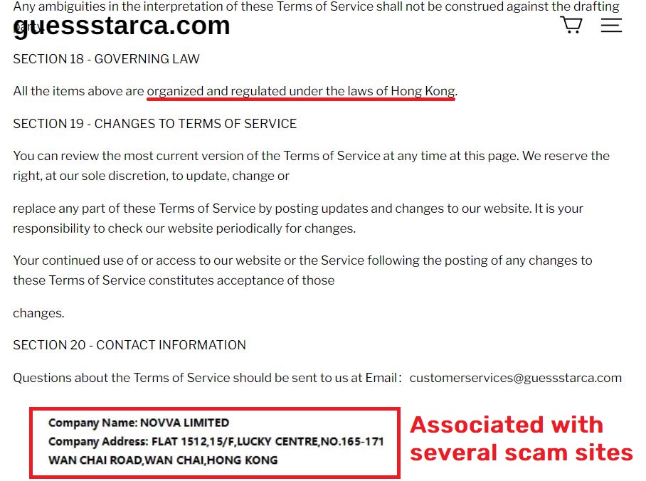 Guessstarca novva limited scam terms