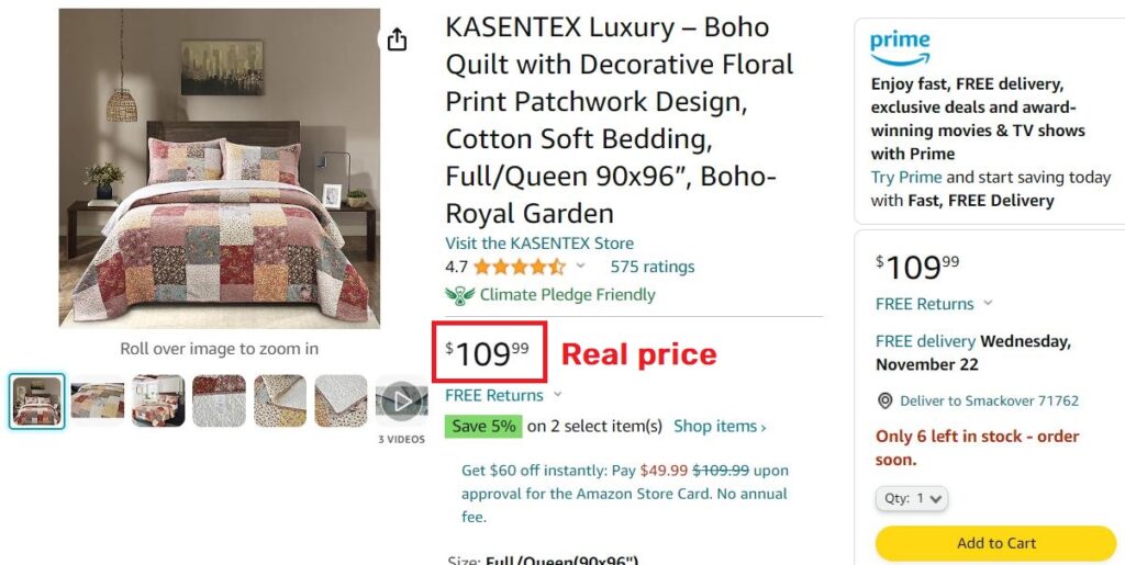 kasentex boho quilt real price