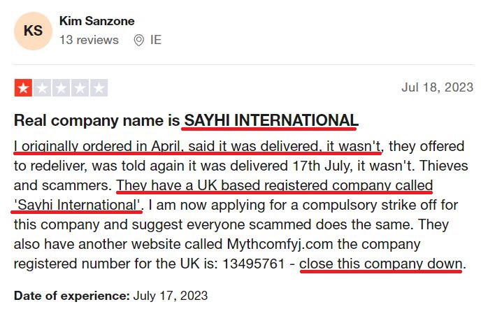 Sayhi International Co Limited scam review trustpilot