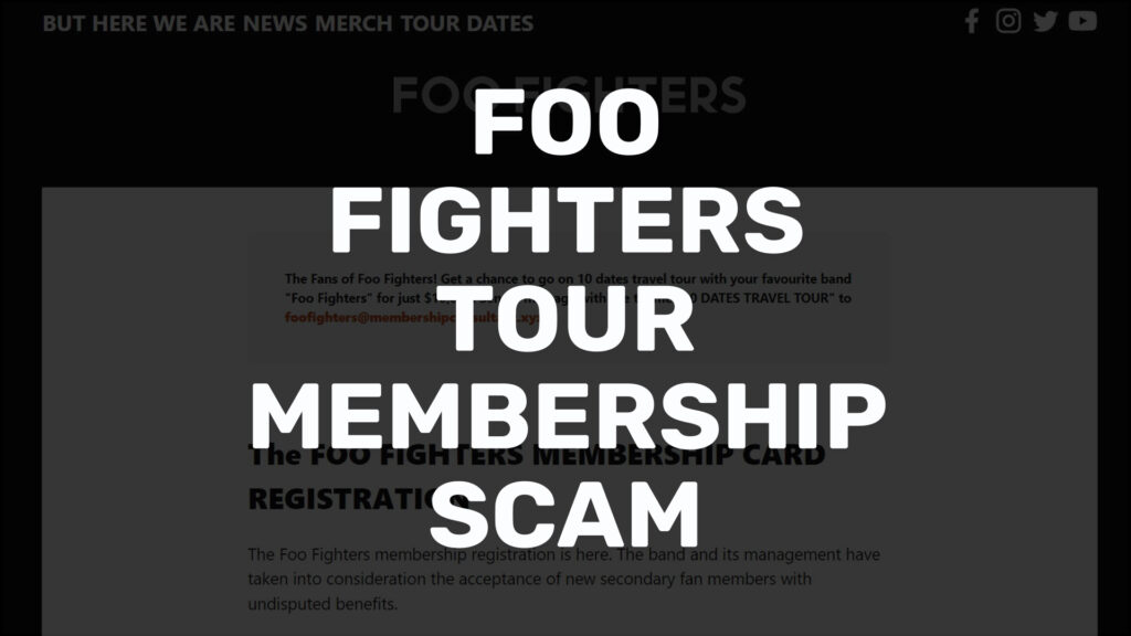 foo fighters tour membership scam