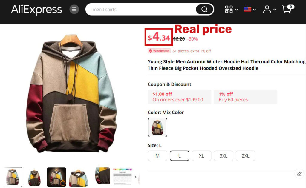aliexpress hoodie real price
