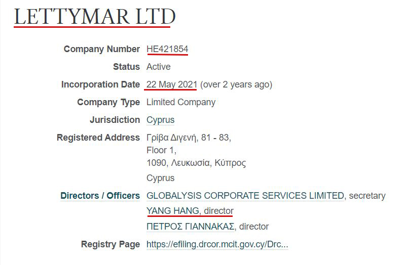 lettymar limited cyprus scam registration details