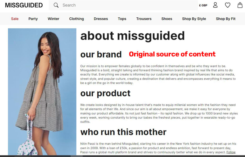 missguided home page