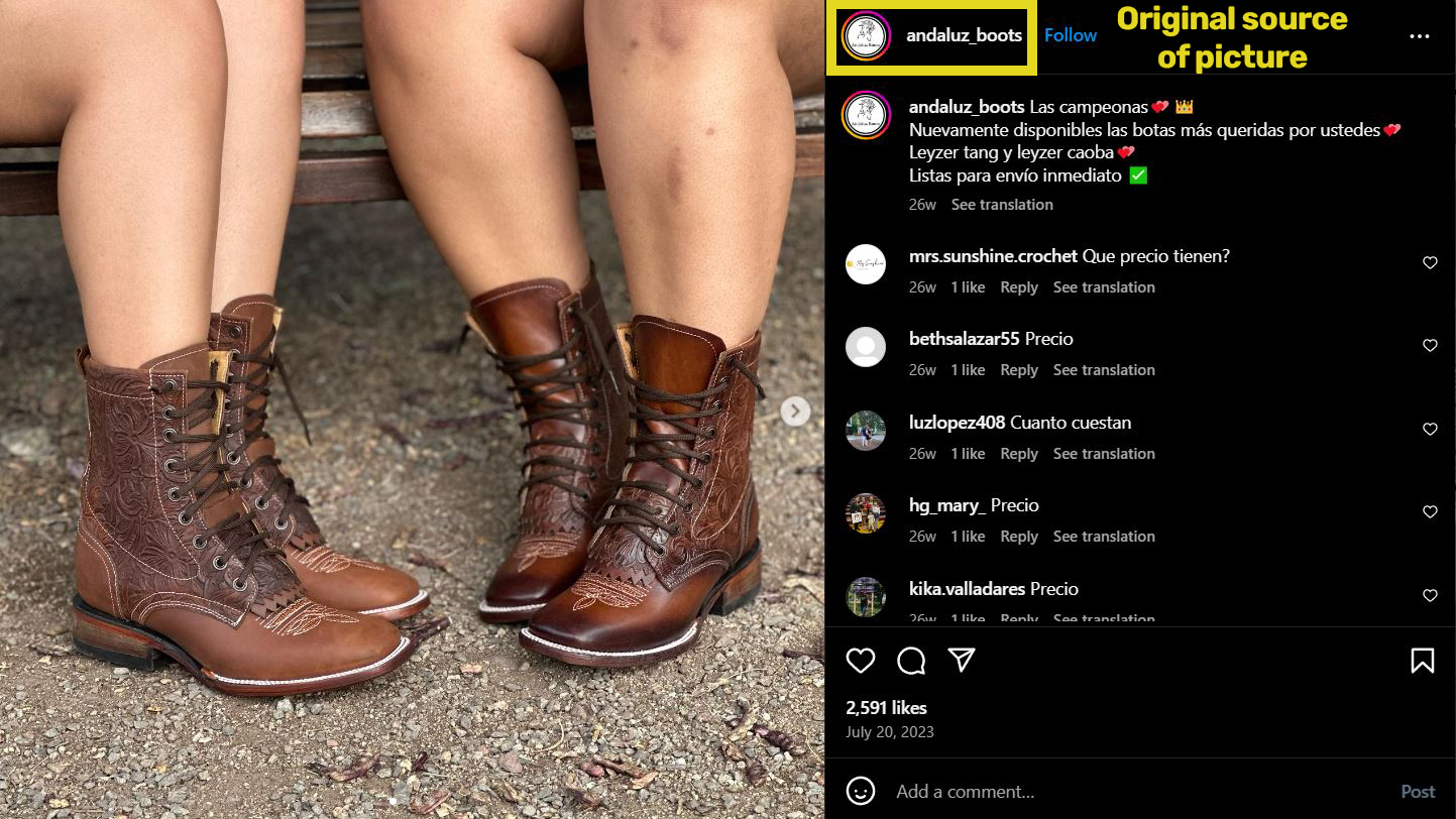 instagram andaluz boots