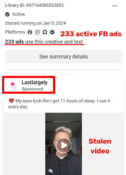 lastlargely scam facebook sponsored post