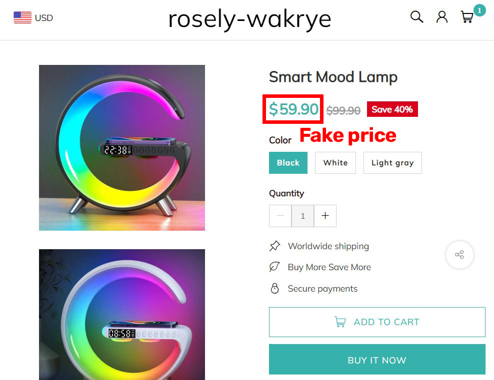 rosely-wakrye scam mood lamp fake price