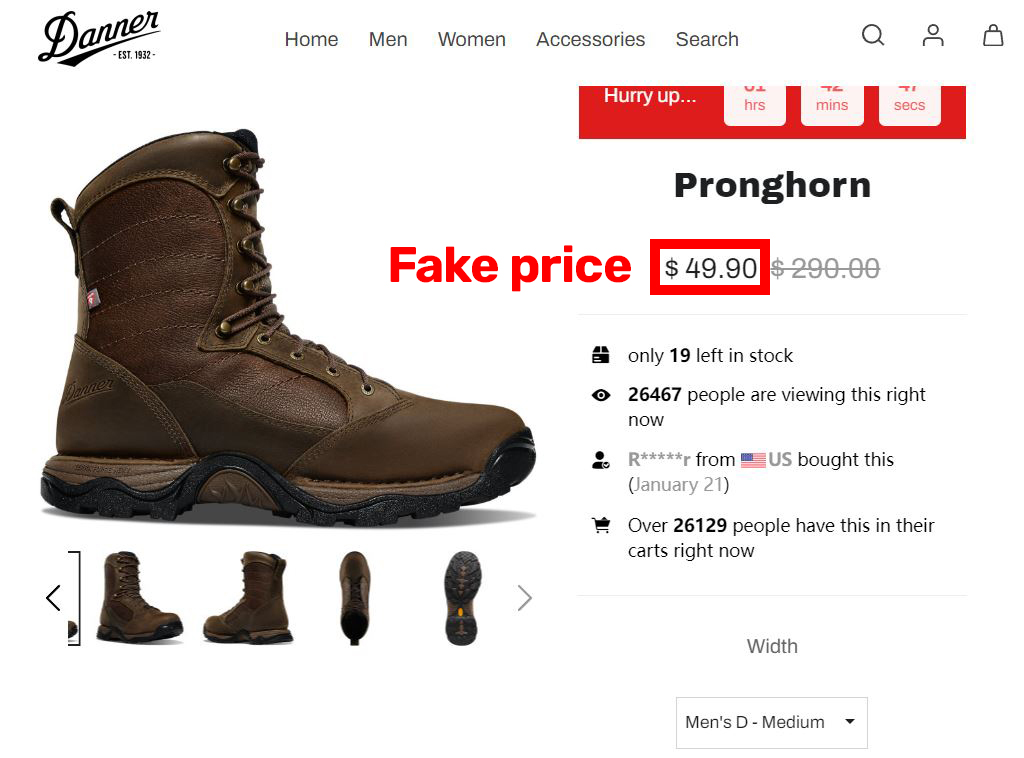 Dannerusa pronghorn boot fake price