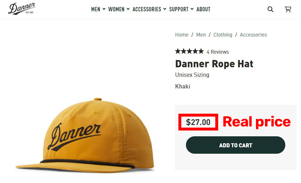 Danner rope hat real price