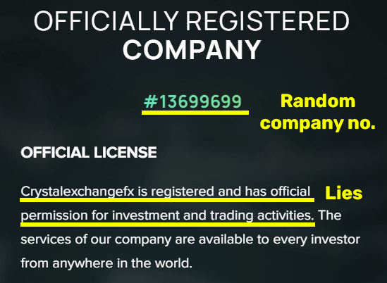 Crystalexchangefx scam fake uk company registration