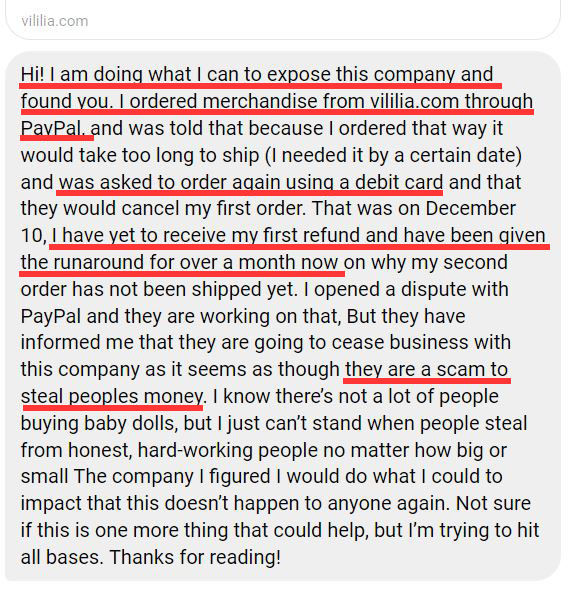 vililia mexong limited scam customer review
