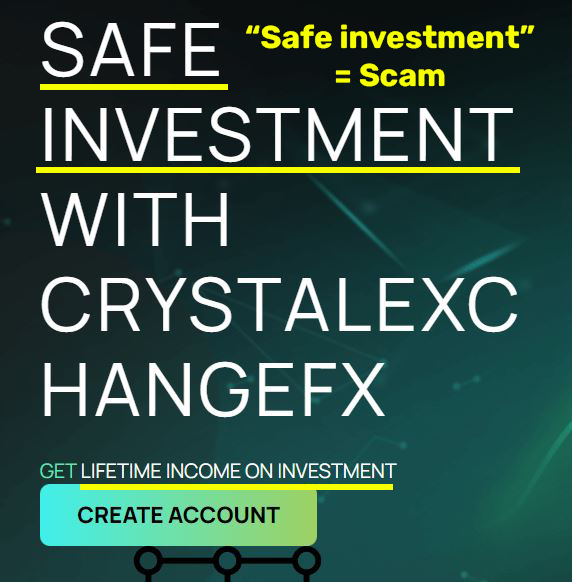 Crystalexchangefx scam safe investment lifetime income
