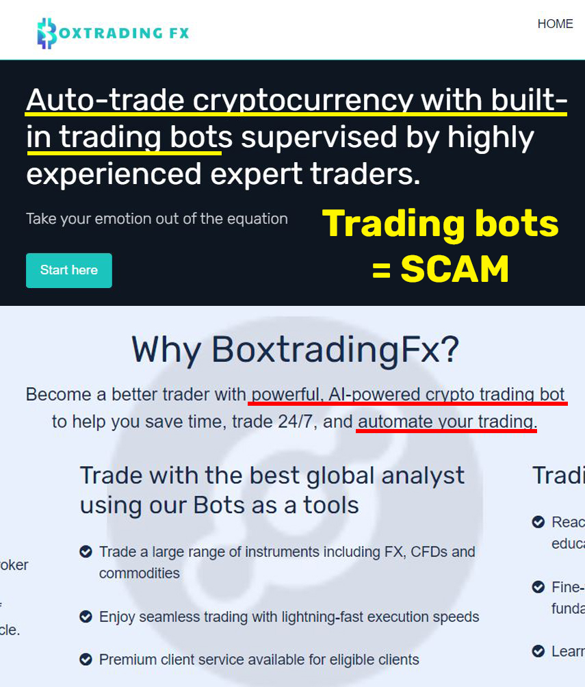 Boxtradingfx scam automated cryptocurrency trading bots