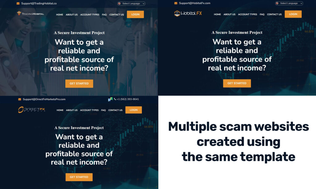 tradinghobital scam identical websites