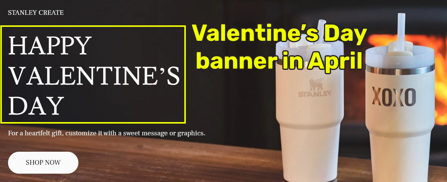 valentine's day banner in April