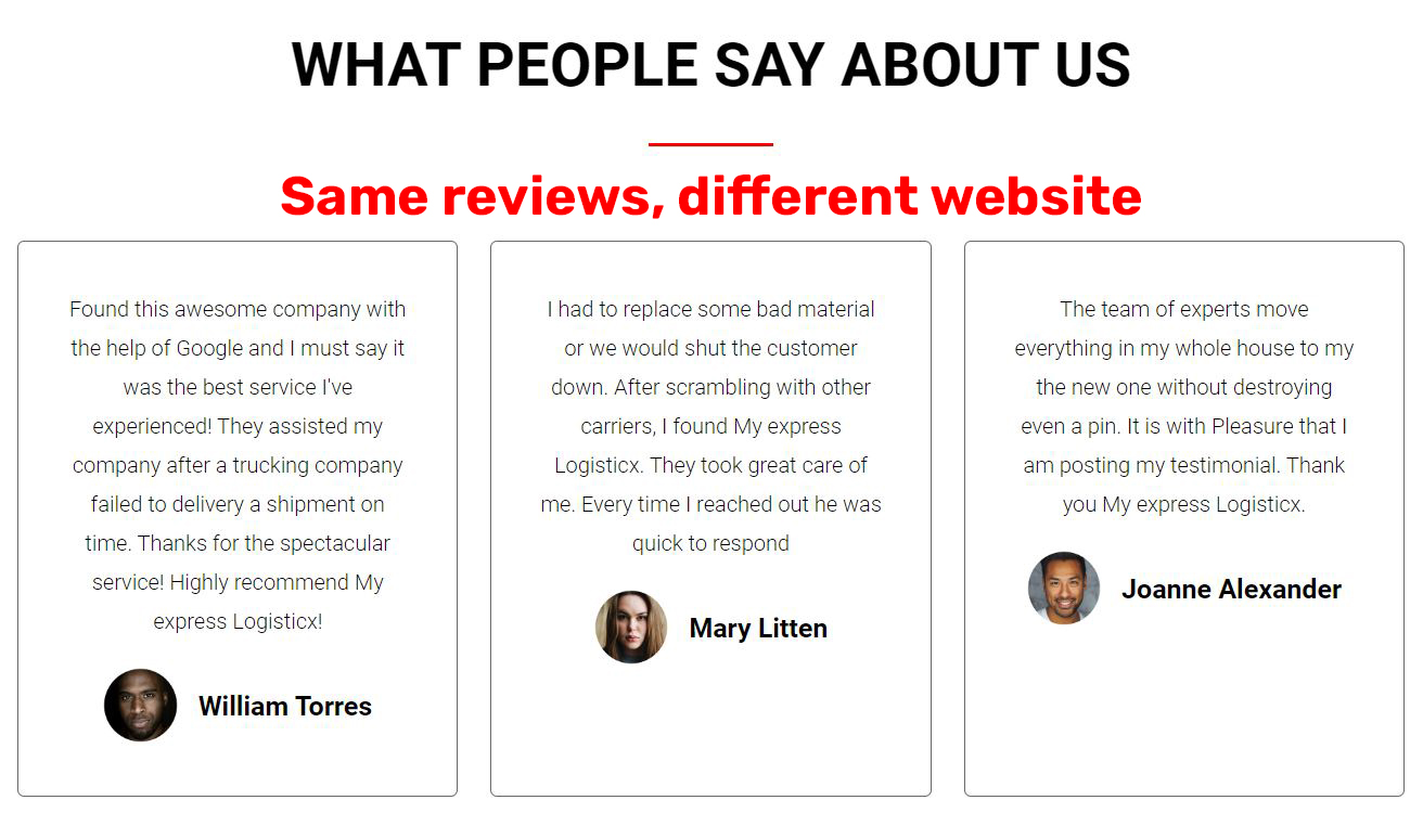 fake logistics reviews 2