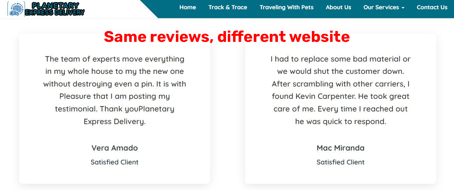 fake logistics reviews 3